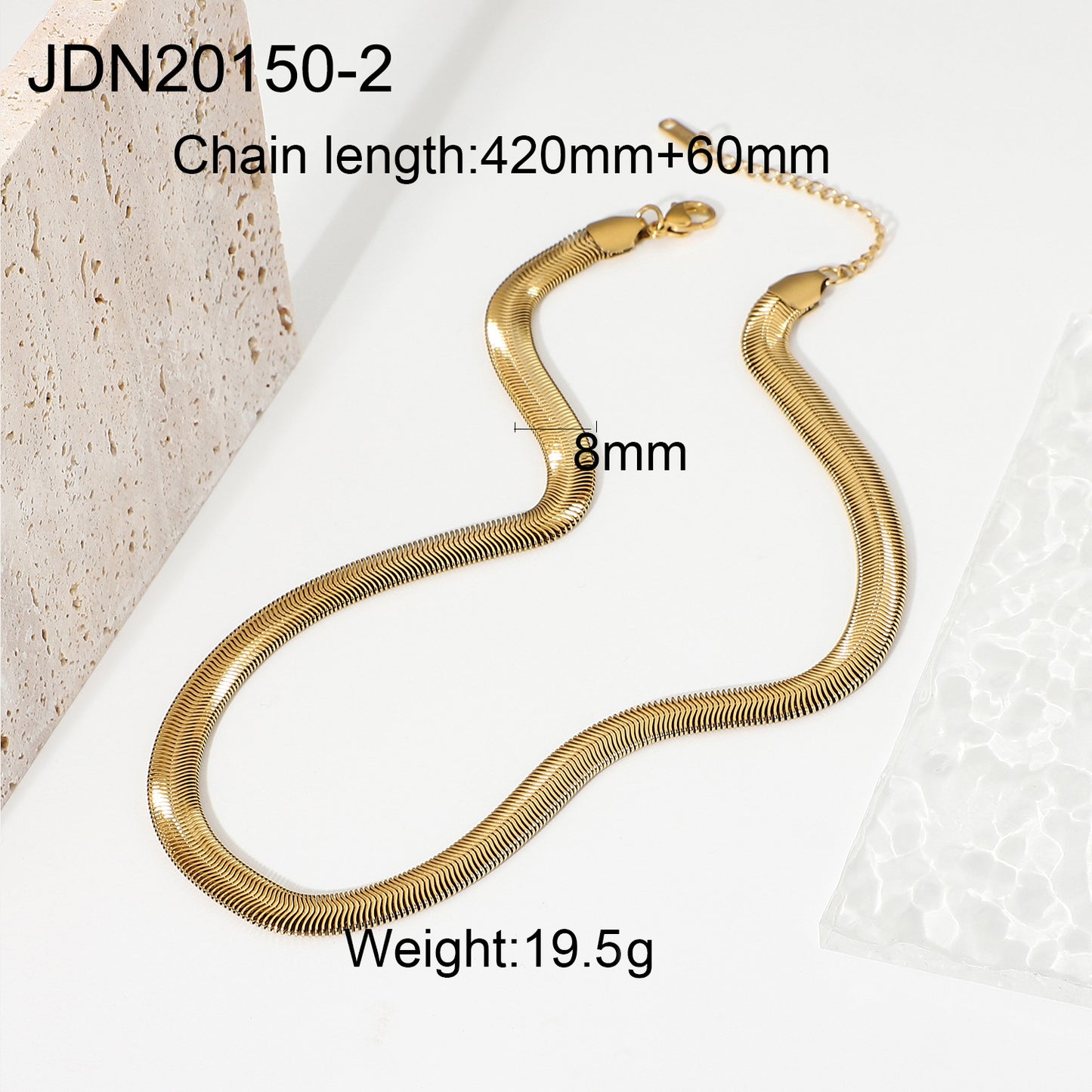 Sleek Teardrop Pendant Chain – Waterproof & Tarnish-Free