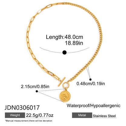 Tarnish-Free Titanium Steel Necklace – Resin Pearl Accent