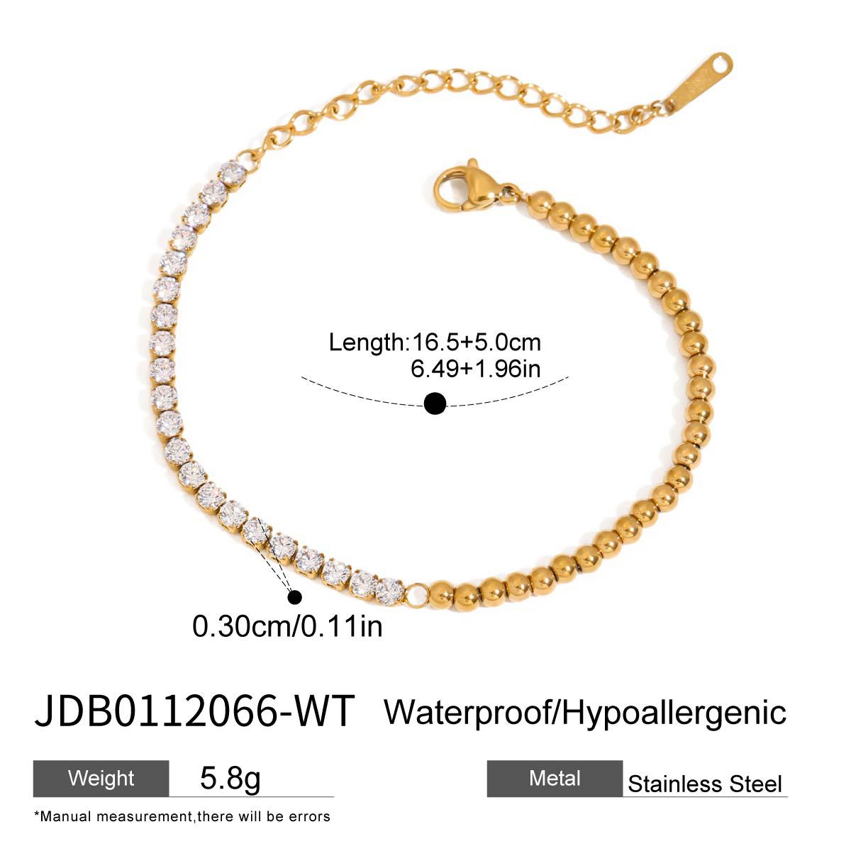 Titanium Steel Tennis Chain Bracelet – Stackable & Waterproof