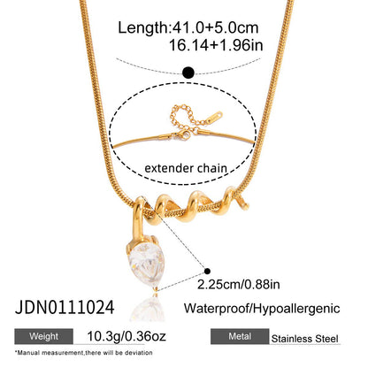 Titanium Steel Collarbone Chain – Sleek & Sparkling
