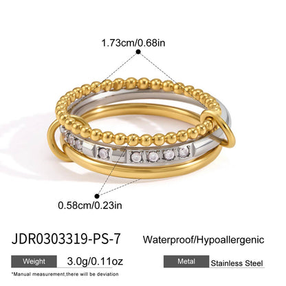 Layered Pearl Ring & Bracelet Set – Titanium Steel · Waterproof · Tarnish-Free