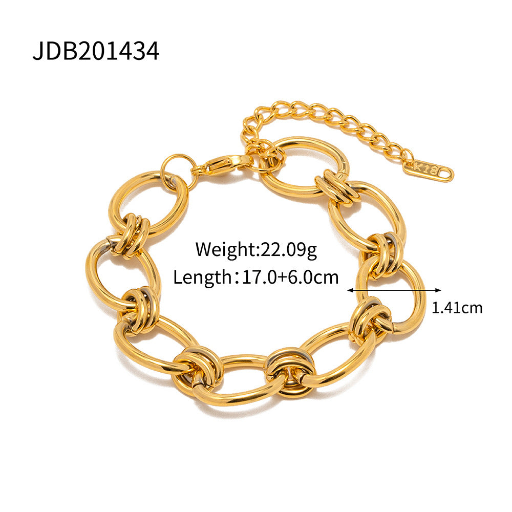Gold Stainless Steel Pearl Bracelet – Elegant Minimalism