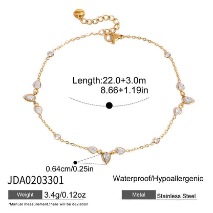 18K Gold Micro Cross Anklet – Minimalist Vintage Style