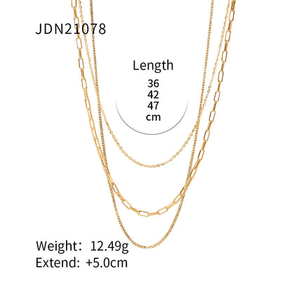 3-Layer Titanium Steel Choker Set – Stacked Luxury
