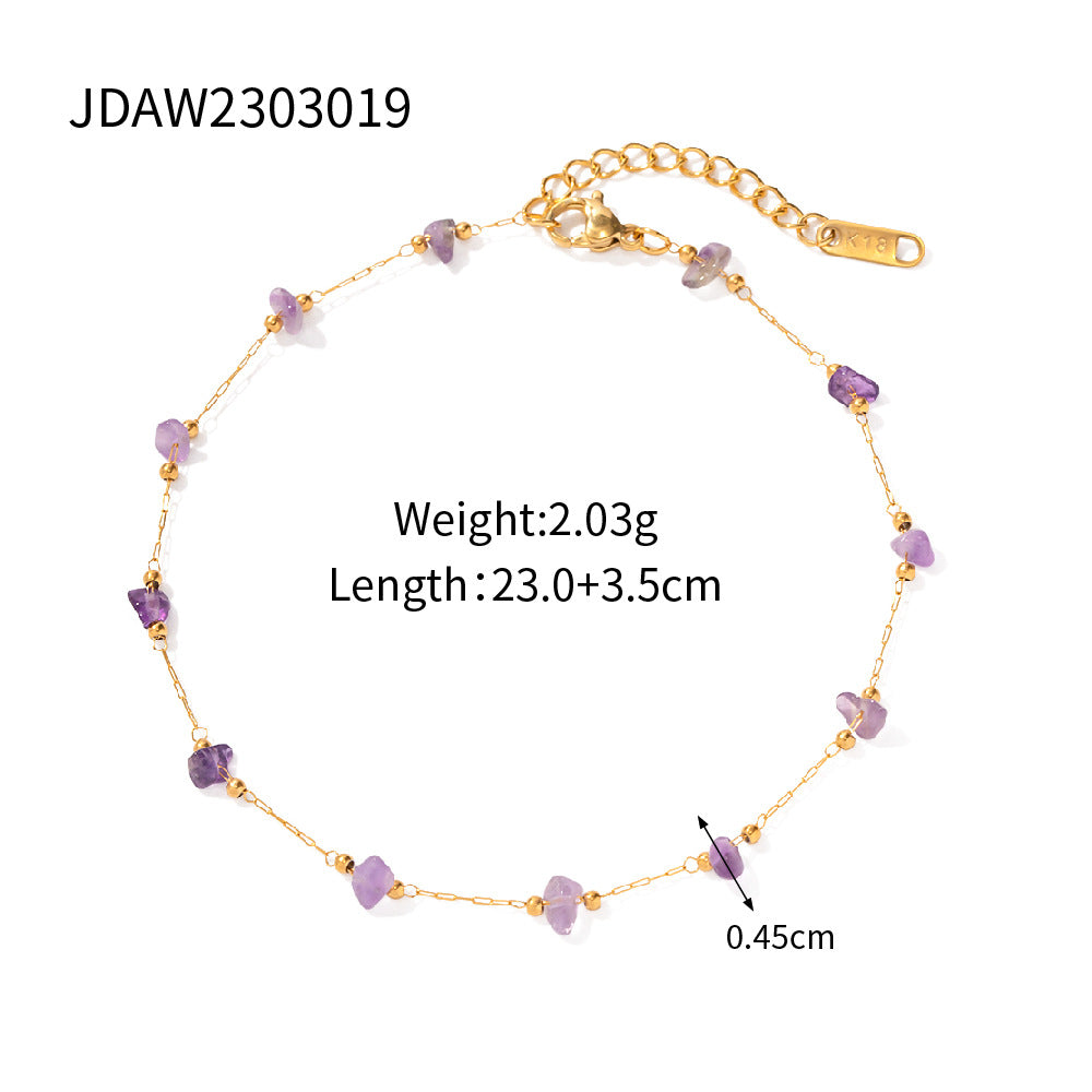 18K Gold Micro Cross Anklet – Minimalist Vintage Style