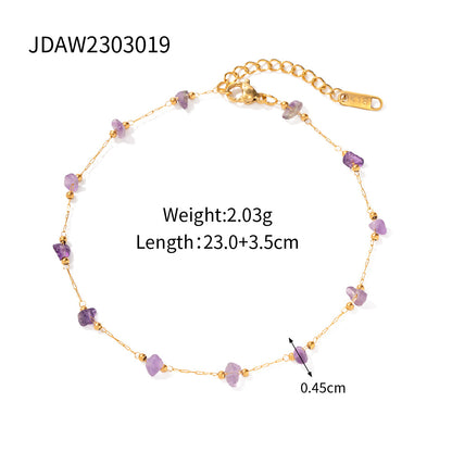 18K Gold Micro Cross Anklet – Minimalist Vintage Style