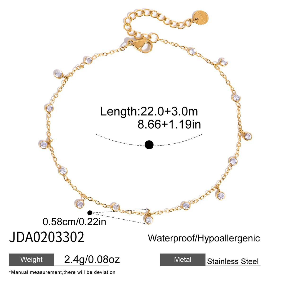 18K Gold Micro Cross Anklet – Minimalist Vintage Style