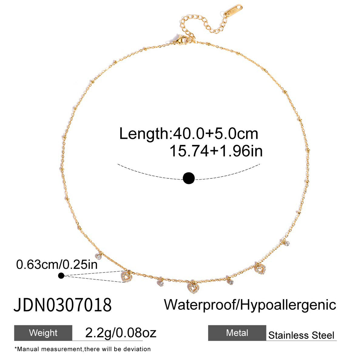 Tarnish-Free Titanium Steel Chain with Zircon – Everyday Elegance
