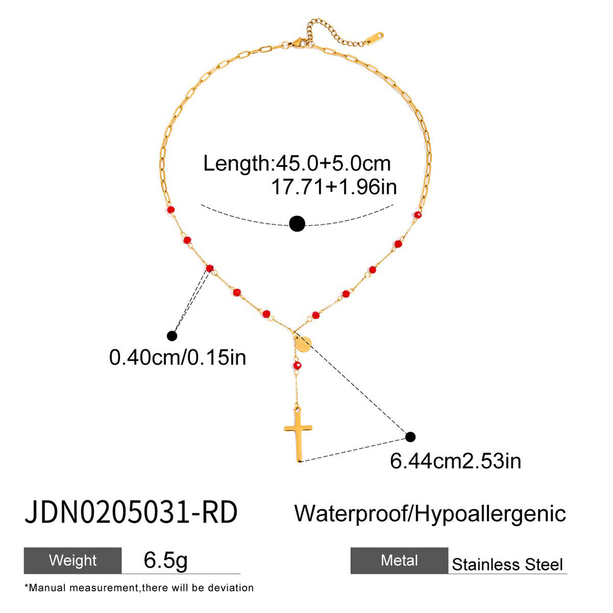 Sleek Titanium Steel Cross Necklace – Versatile Layer Piece