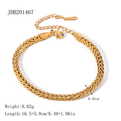 Stainless Steel Zircon & Pearl Chain Bracelet – Minimalist Luxury