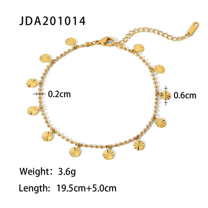 18K Gold Micro Cross Anklet – Minimalist Vintage Style