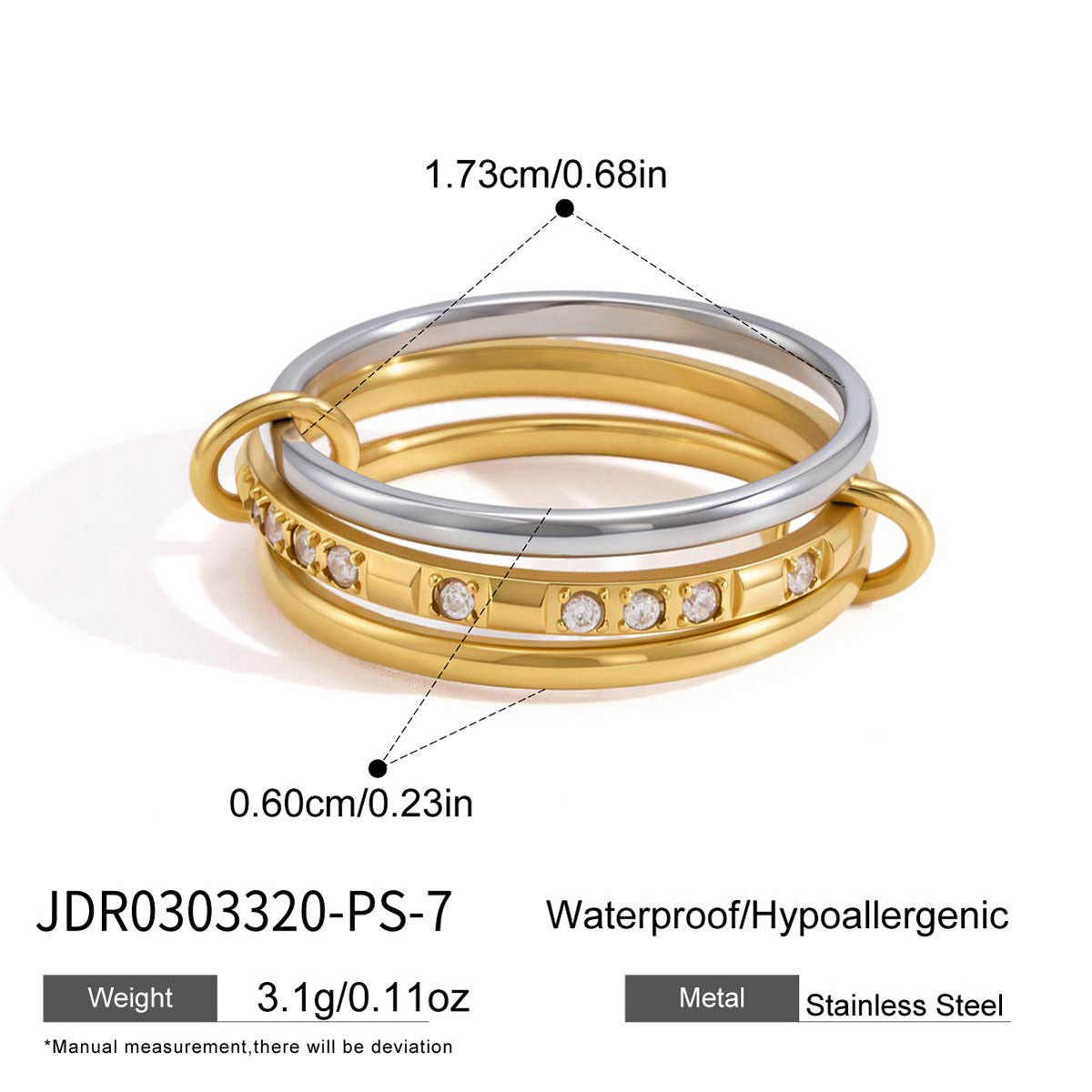 Layered Pearl Ring & Bracelet Set – Titanium Steel · Waterproof · Tarnish-Free