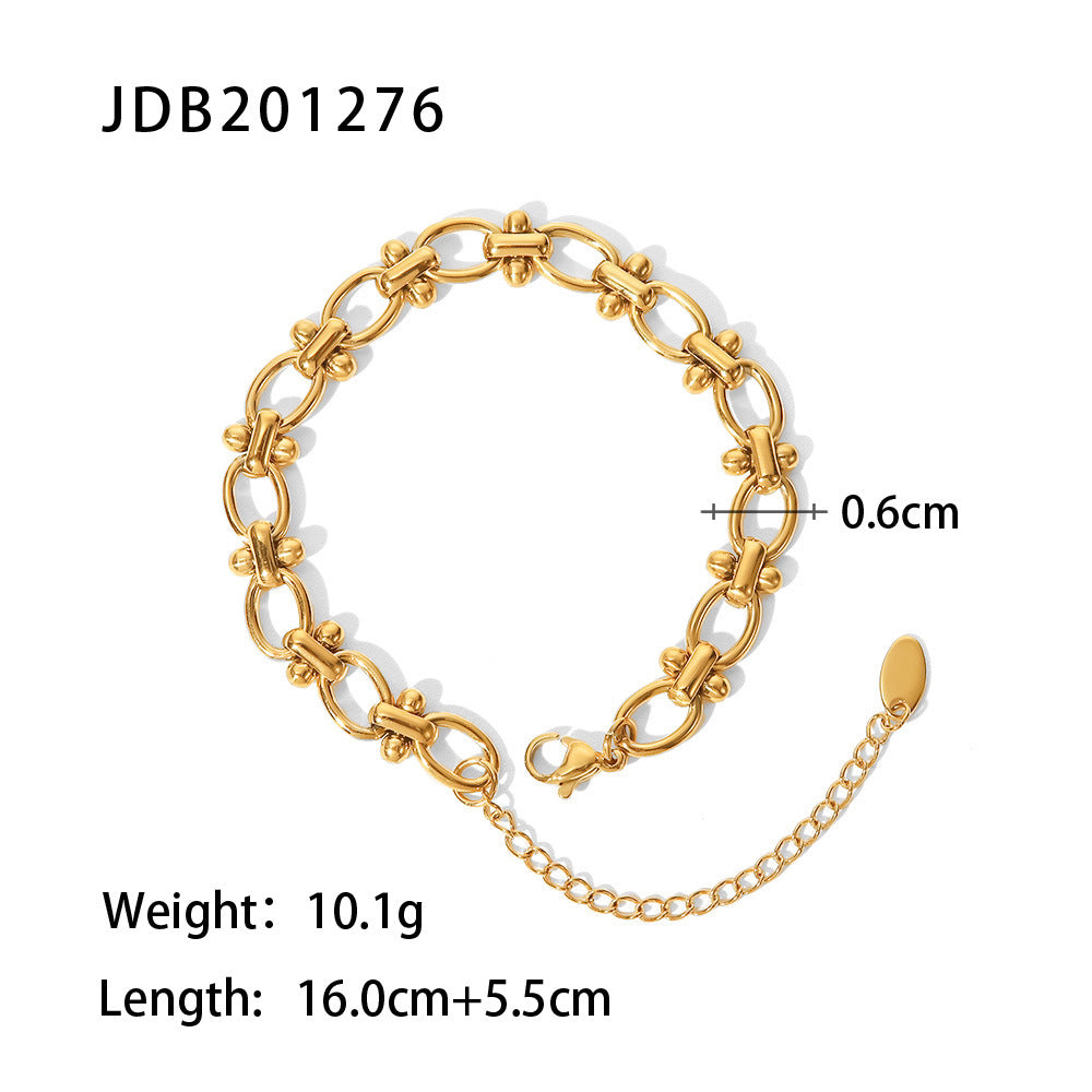 Gold Stainless Steel Pearl Bracelet – Elegant Minimalism
