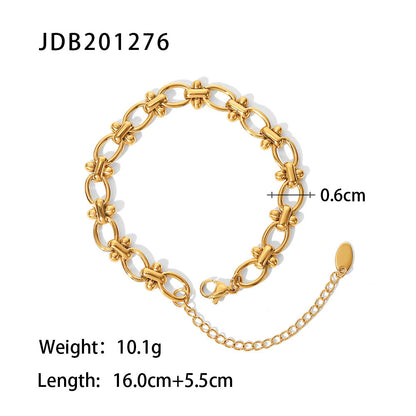 Gold Stainless Steel Pearl Bracelet – Elegant Minimalism