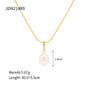 Titanium Steel Collarbone Chain – Pearl & Tiger Eye Accent