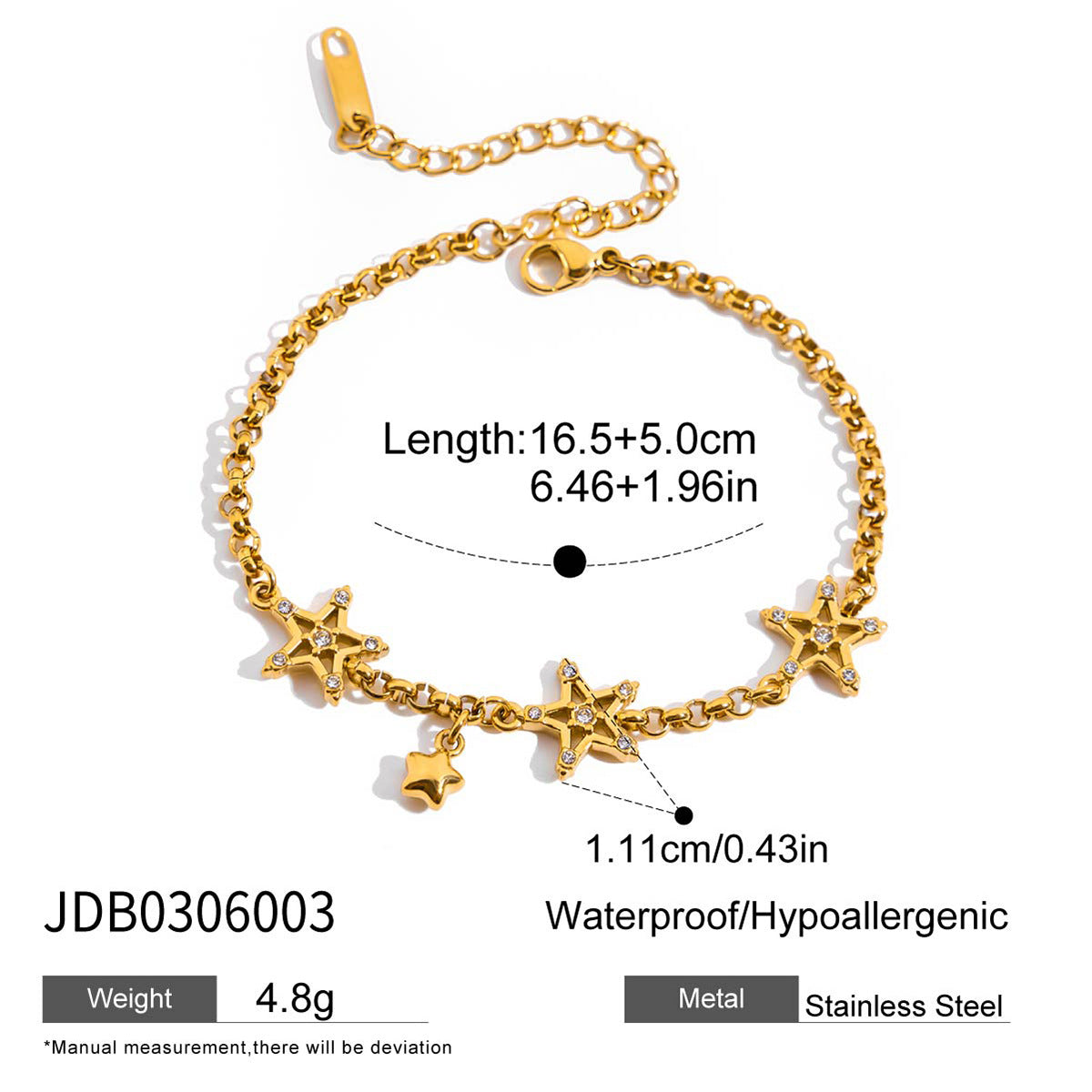 Titanium Steel Zircon Bracelet – Minimalist Shine