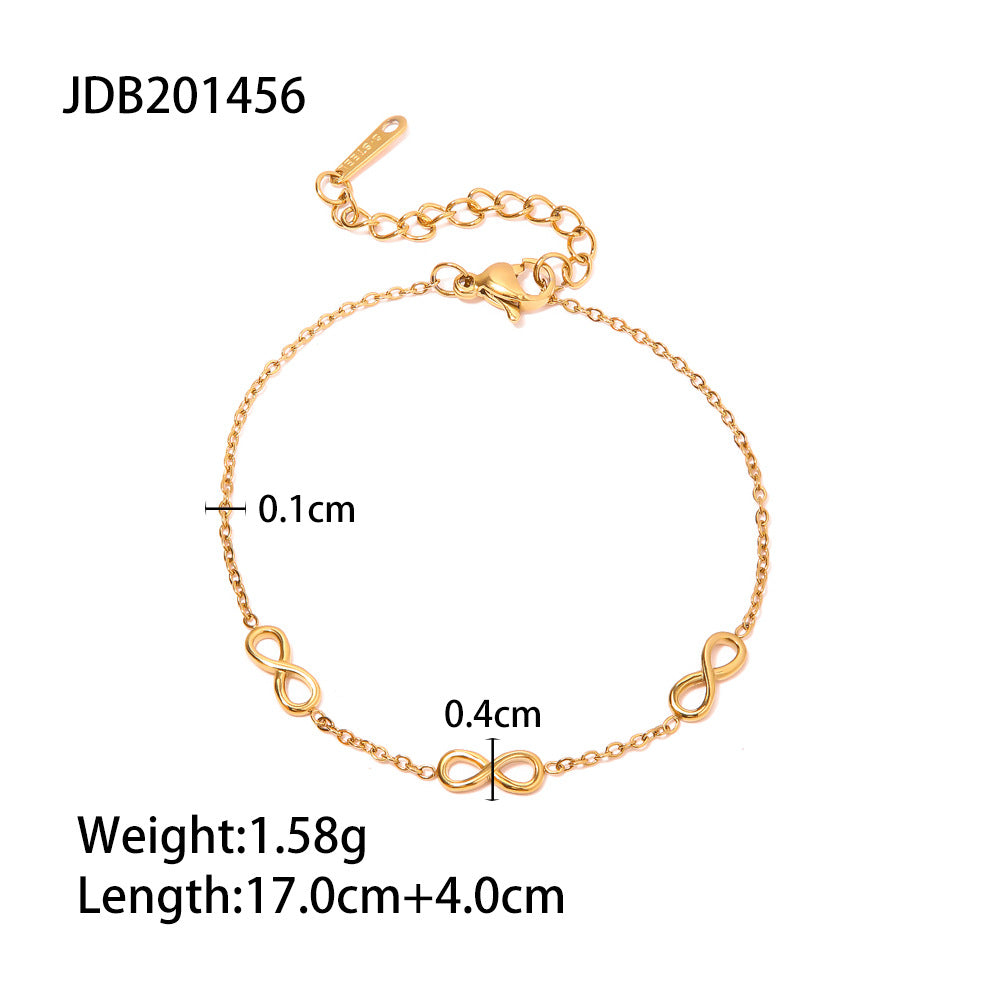 Stainless Steel Zircon & Pearl Chain Bracelet – Minimalist Luxury