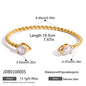 Stainless Steel Zircon Bangle – Open Design · Tarnish-Free