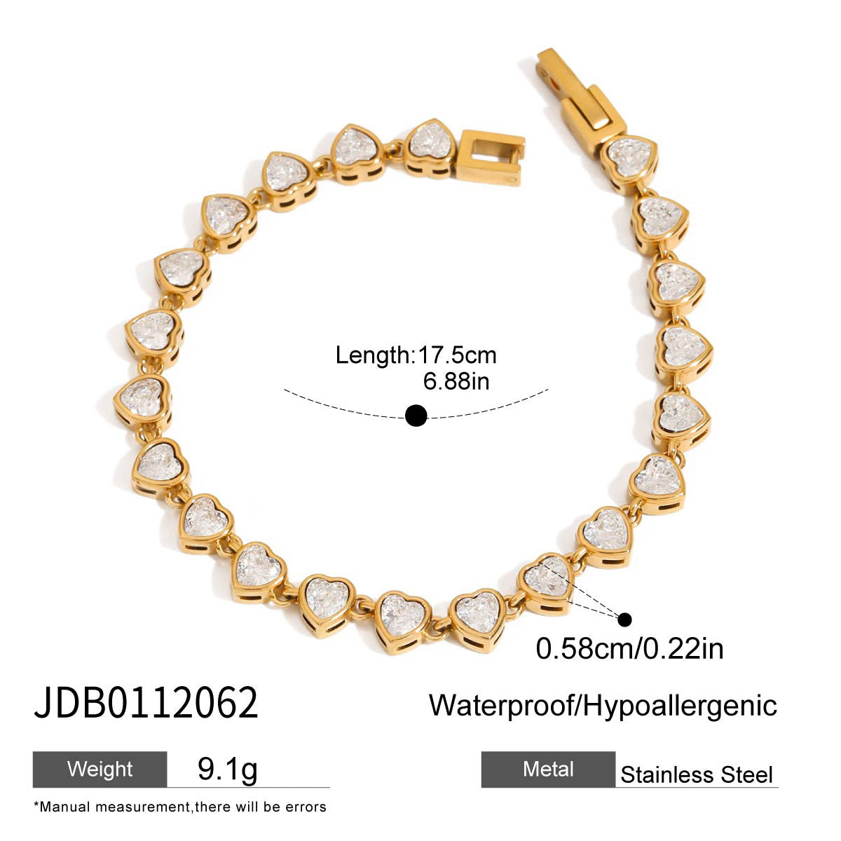 Titanium Steel Tennis Chain Bracelet – Stackable & Waterproof
