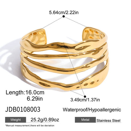 Stainless Steel Zircon Bangle – Open Design · Tarnish-Free