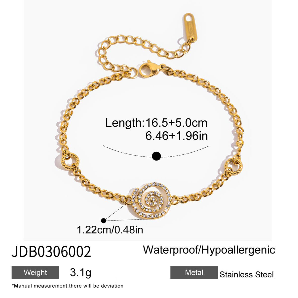 Titanium Steel Zircon Bracelet – Minimalist Shine