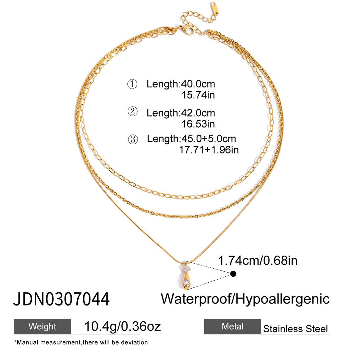 3-Layer Titanium Steel Choker Set – Stacked Luxury