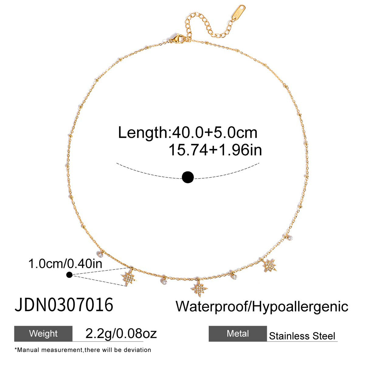 Tarnish-Free Titanium Steel Chain with Zircon – Everyday Elegance