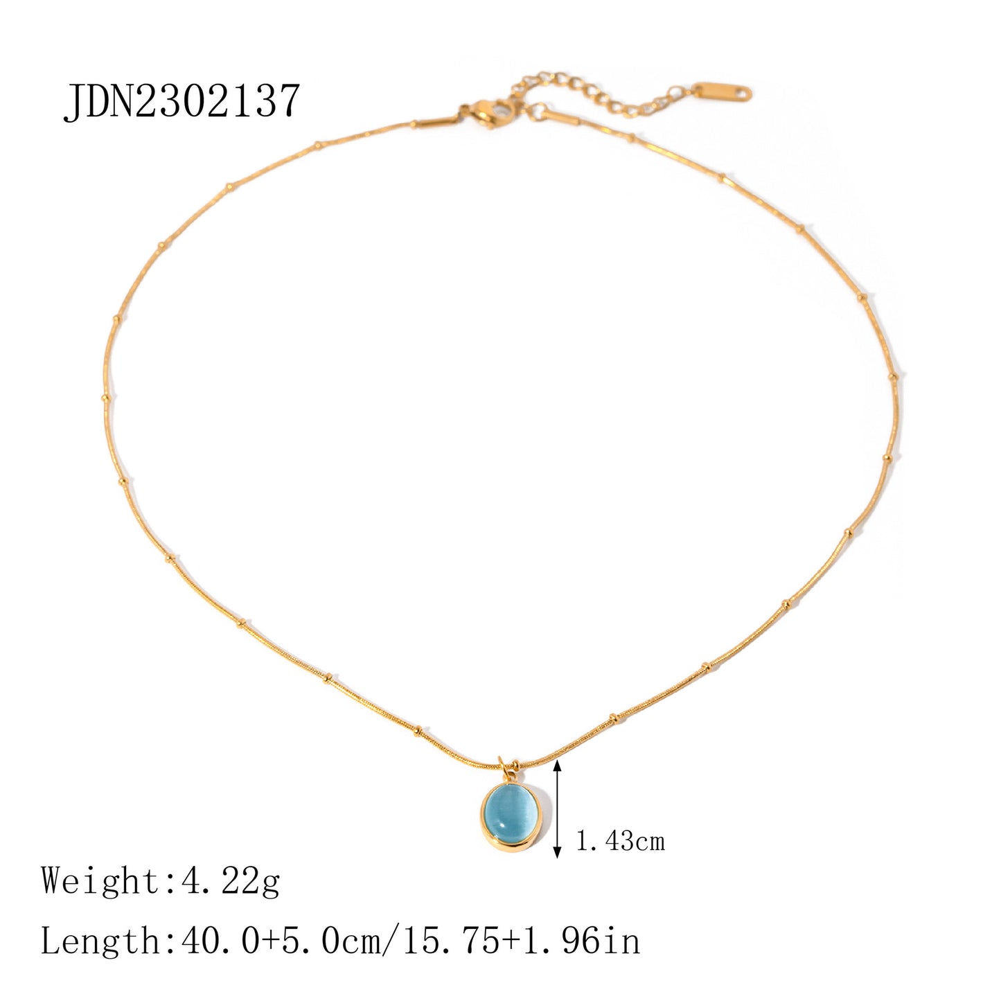 Titanium Steel Collarbone Chain – Pearl & Tiger Eye Accent