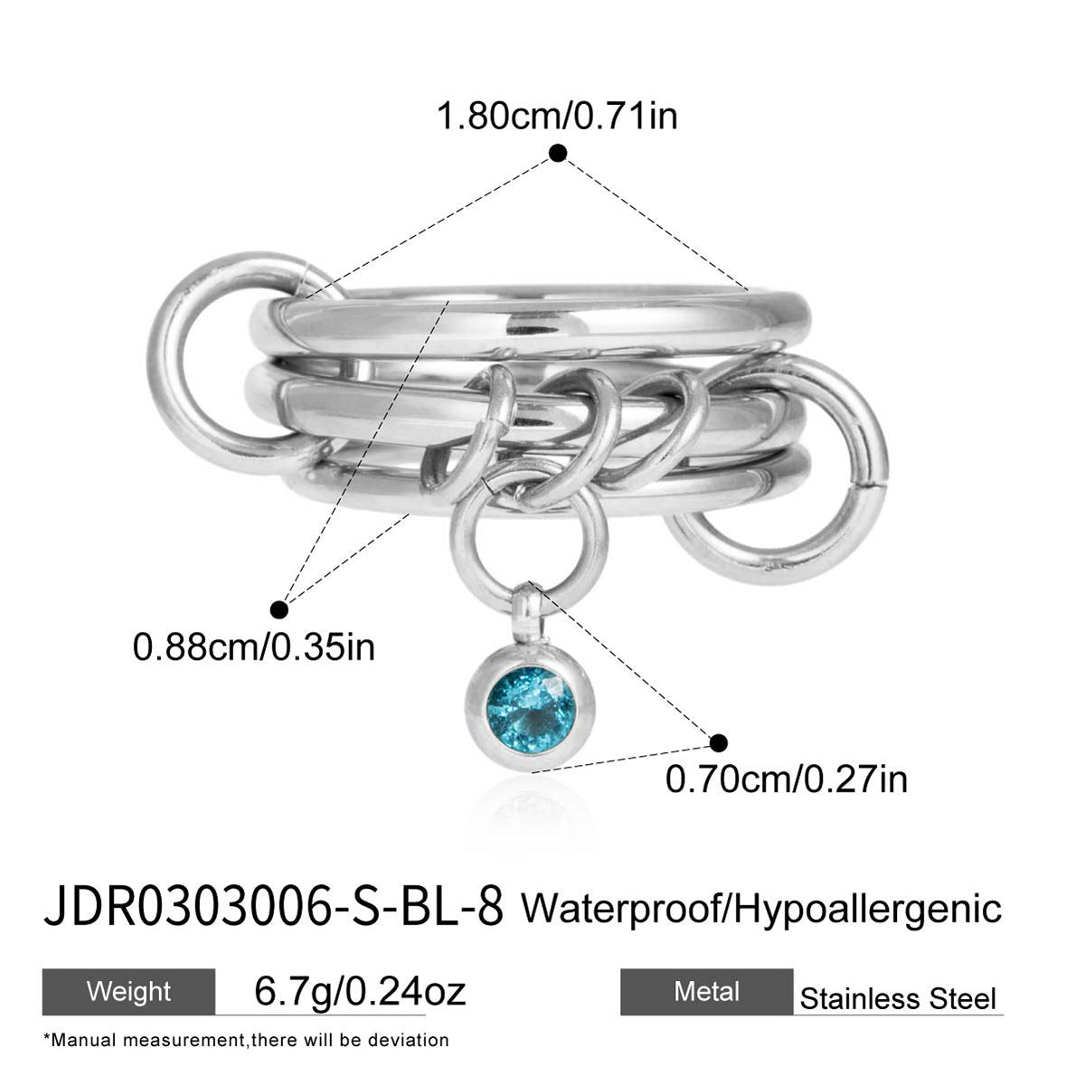 Layered Pearl Ring & Bracelet Set – Titanium Steel · Waterproof · Tarnish-Free