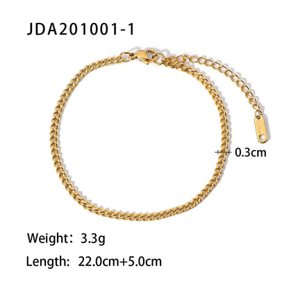 18K Gold Micro Cross Anklet – Minimalist Vintage Style