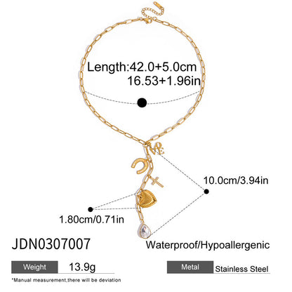 Sleek Titanium Steel Cross Necklace – Versatile Layer Piece