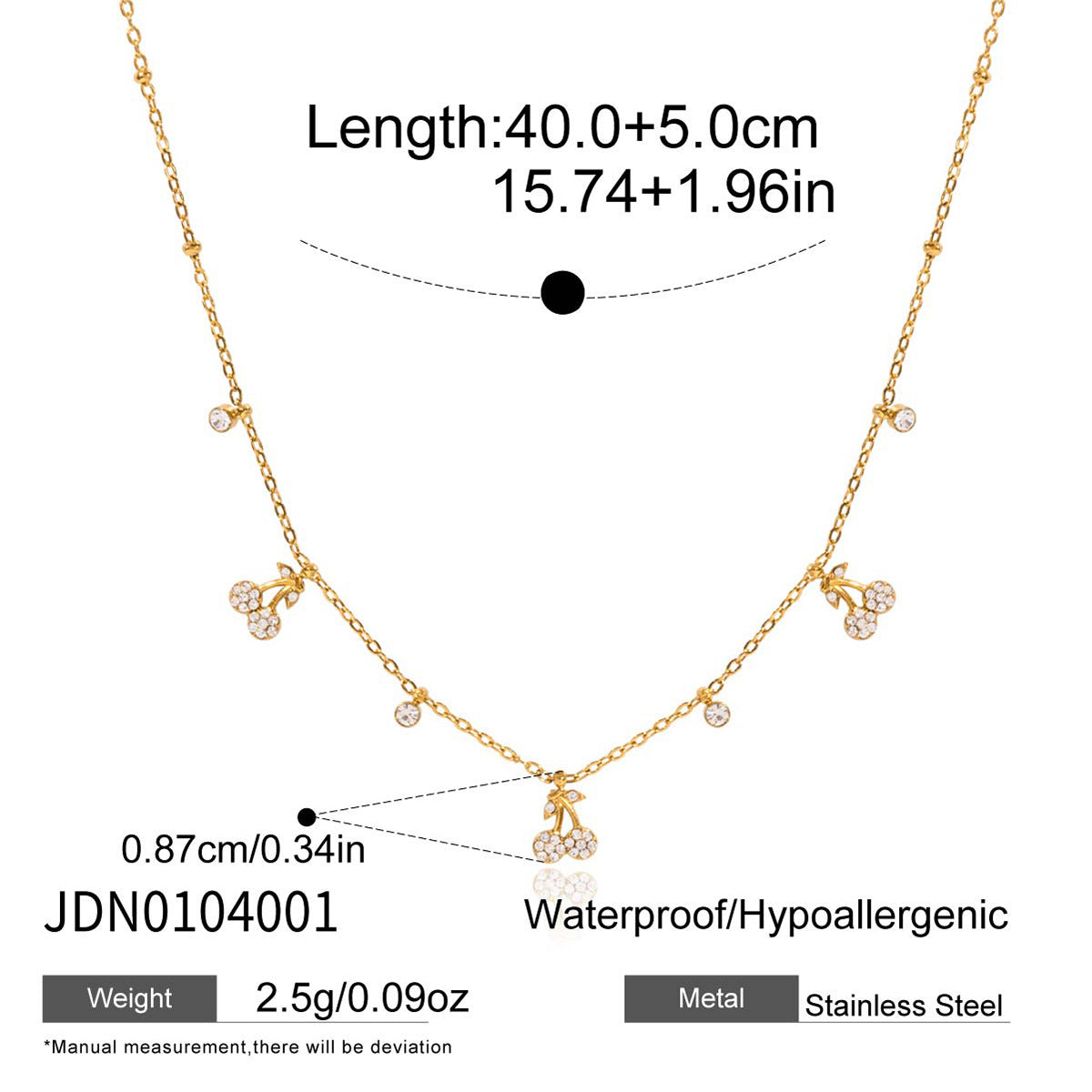 Tarnish-Free Titanium Steel Chain with Zircon – Everyday Elegance