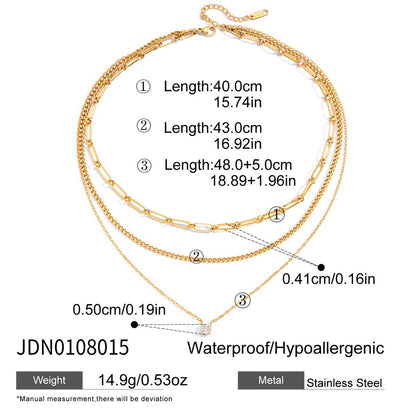 3-Layer Titanium Steel Choker Set – Stacked Luxury