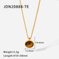 Titanium Steel Collarbone Chain – Pearl & Tiger Eye Accent