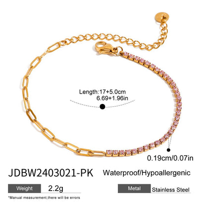 Titanium Steel Heart Zircon Bracelet – Subtle Luxury