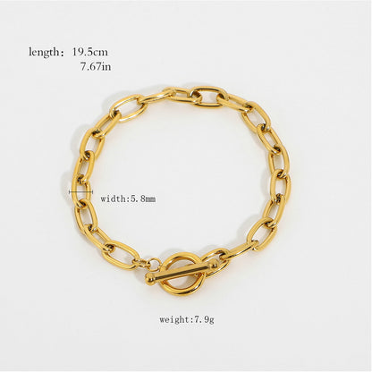 Gold Stainless Steel Pearl Bracelet – Elegant Minimalism