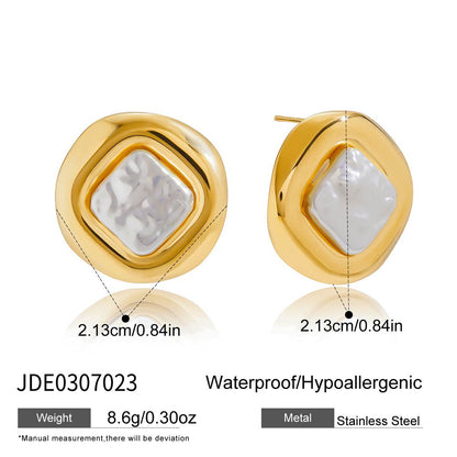 Tarnish-Free Titanium Steel Pearl Studs – Everyday Chic