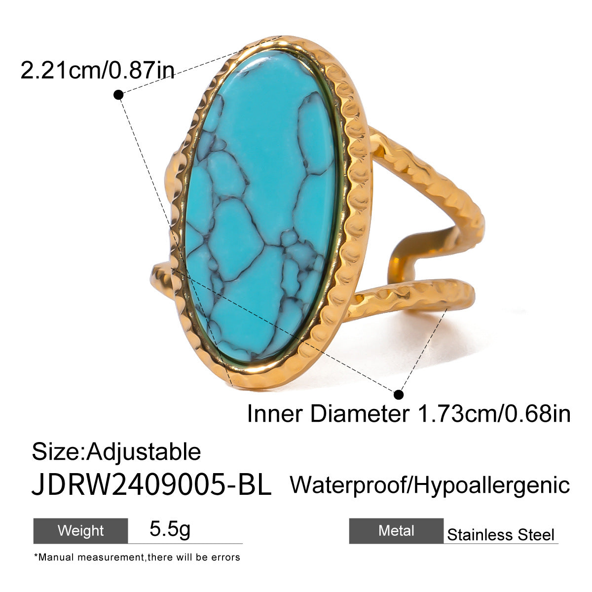 Blue Turquoise Titanium Steel Chain – Everyday Elegance