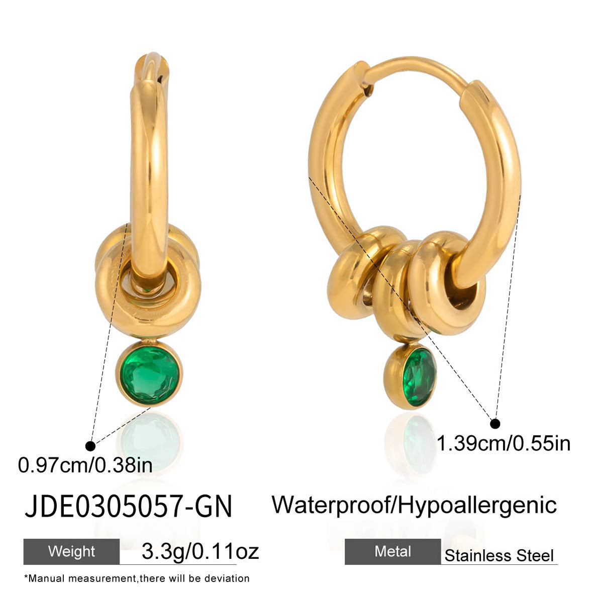 Stainless Steel Zircon Stud Earrings – Minimalist Shine