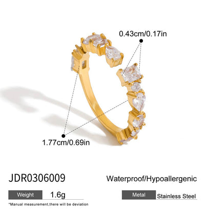 Stainless Steel Zircon Bangle – Open Design · Tarnish-Free