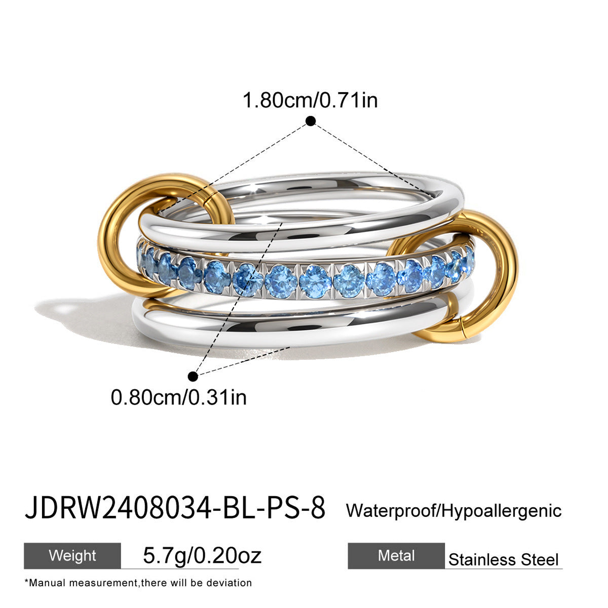 Layered Pearl Ring & Bracelet Set – Titanium Steel · Waterproof · Tarnish-Free