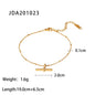 18K Gold Micro Cross Anklet – Minimalist Vintage Style