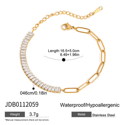 Titanium Steel Tennis Chain Bracelet – Stackable & Waterproof