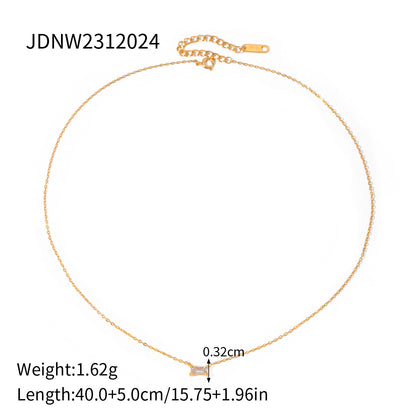 Titanium Steel Collarbone Chain – Pearl & Tiger Eye Accent