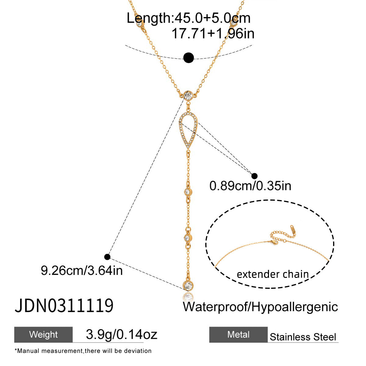 18K Gold Titanium Steel Necklace – Timeless Shine