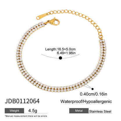 Titanium Steel Tennis Chain Bracelet – Stackable & Waterproof