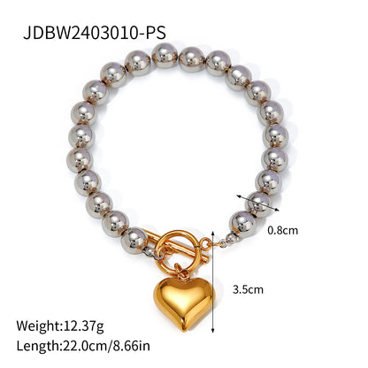 Stainless Steel Zircon & Pearl Chain Bracelet – Minimalist Luxury