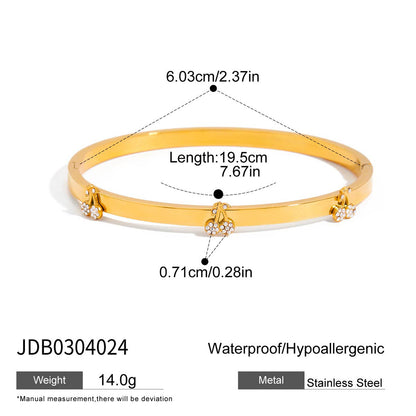 Tarnish-Free Stainless Steel Bangle with Crystal Detail
