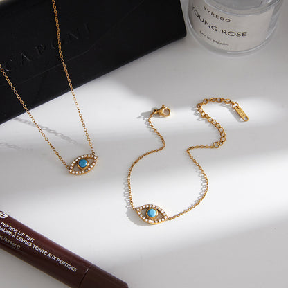 Evil Eye Stainless Steel Zircon Bracelet – Protective & Stylish