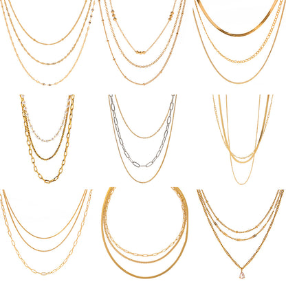 3-Layer Titanium Steel Choker Set – Stacked Luxury